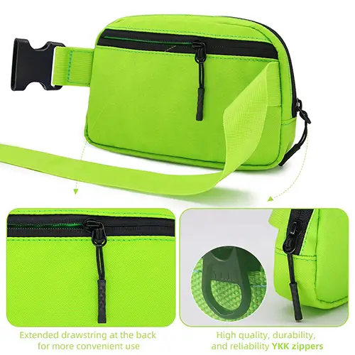 Title: Compact Neon Waist Bag with Adjustable Strap and Minimalist Design